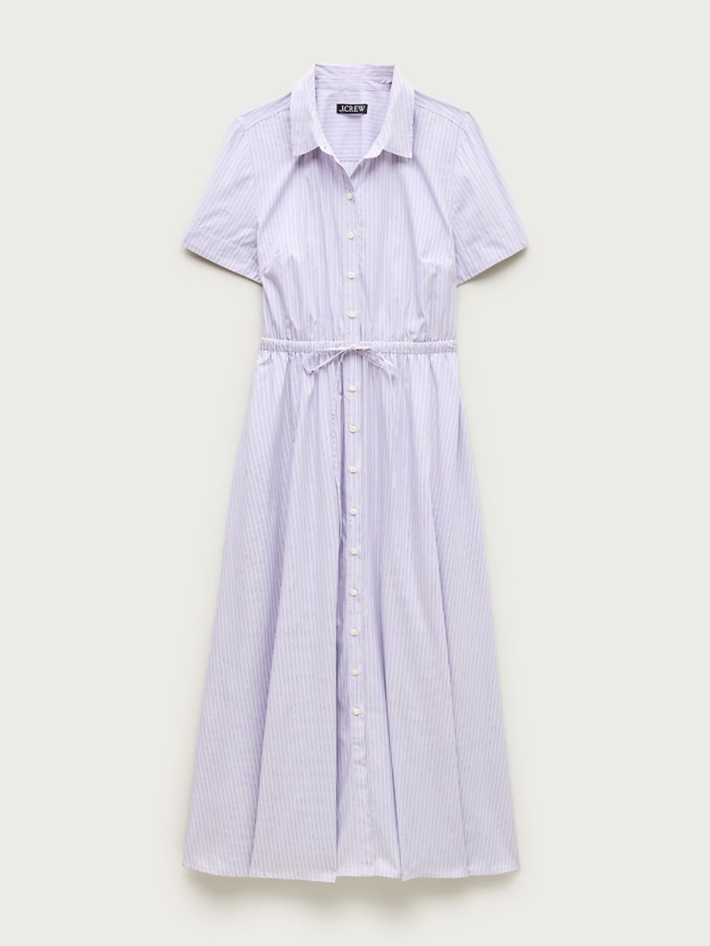J. Crew Cerise Shirt-dress in Lilac White Striped Cotton Poplin